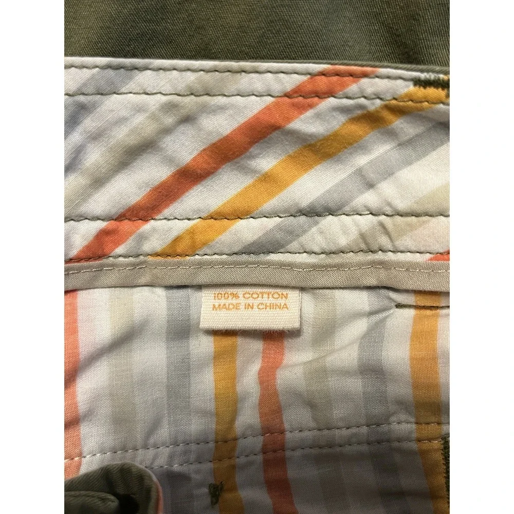 J. Crew Y2K 2000s Low Rise Utility‎ Green Cotton Chino Pants Roll Up Capri Sz 0